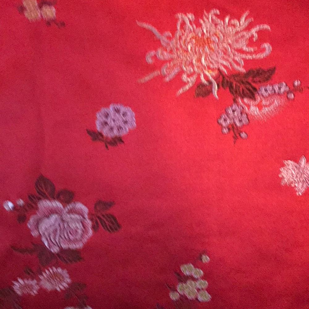Red satin shawl